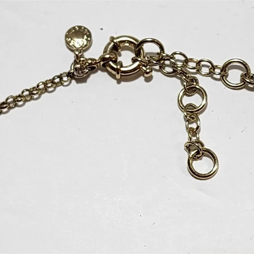 J. Crew Antique Gold Orange Flower Art Deco Necklace‎